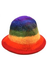 Trukado Miscellaneous - Vilten hoed - Sauna muts "Regenboog"- handgevilt, 100% wol