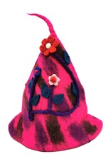 Trukado Miscellaneous - Vilten punthoed "Bloemen Fantasie" Fuchsia-paars