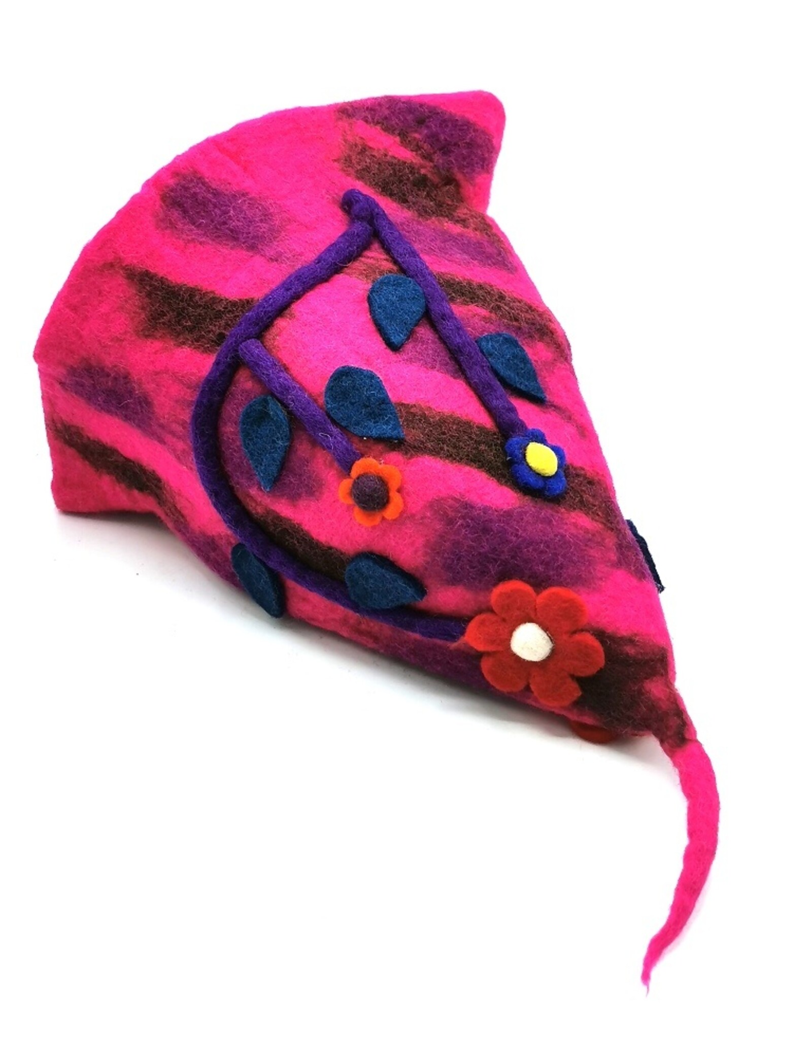 Trukado Miscellaneous - Felt pointed hat "Flowers Fantasy" Fuchsia-purple