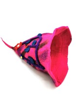 Trukado Miscellaneous - Felt pointed hat "Flowers Fantasy" Fuchsia-purple