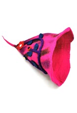 Trukado Miscellaneous - Felt pointed hat "Flowers Fantasy" Fuchsia-purple