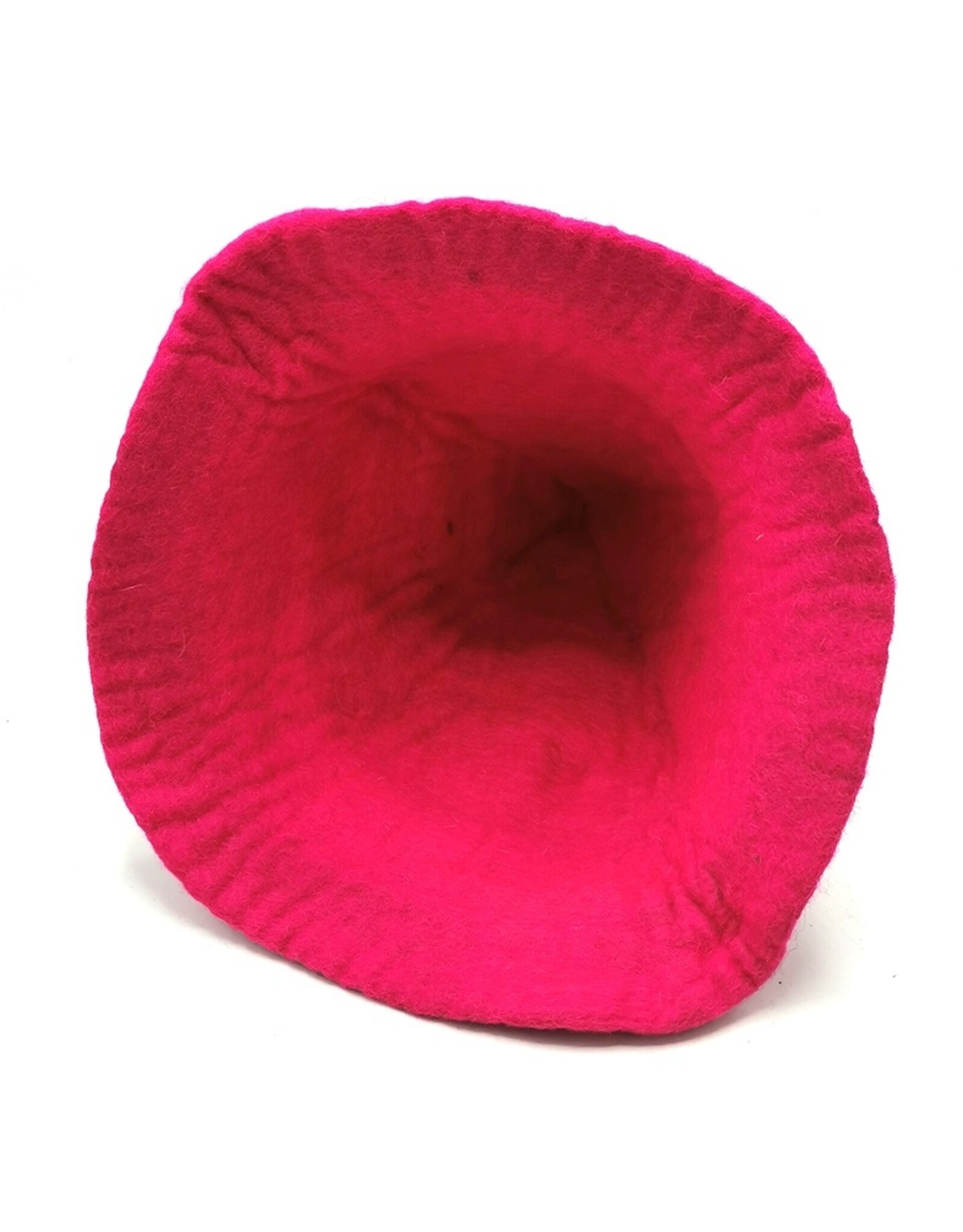 Trukado Miscellaneous - Felt pointed hat "Flowers Fantasy" Fuchsia-red