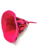 Trukado Miscellaneous - Felt pointed hat "Flowers Fantasy" Fuchsia-red