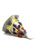 Trukado Miscellaneous - Felt pointed hat Flowers Fantasy Grey-yellow