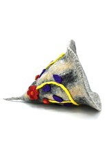 Trukado Miscellaneous - Felt pointed hat Flowers Fantasy Grey-yellow