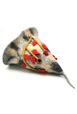 Trukado Miscellaneous - Felt pointed hat Flowers Fantasy Grey-mustard