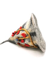 Trukado Miscellaneous - Felt pointed hat Flowers Fantasy Grey-mustard