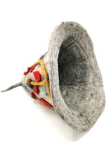 Trukado Miscellaneous - Felt pointed hat Flowers Fantasy Grey-mustard