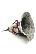 Trukado Miscellaneous - Felt pointed hat Flowers Fantasy Grey-purple