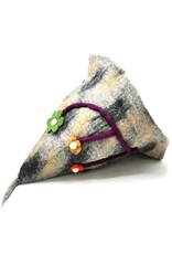 Trukado Miscellaneous - Felt pointed hat Flowers Fantasy Grey-purple