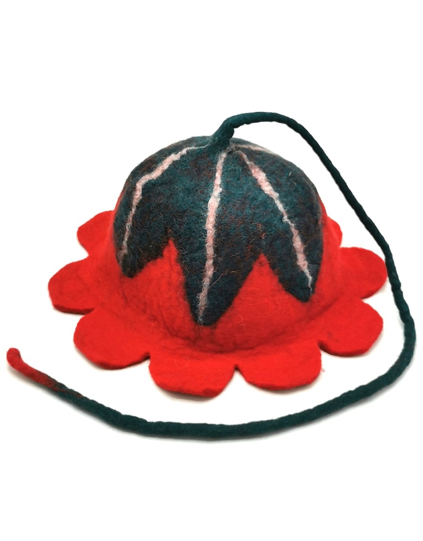 Trukado Miscellaneous - Felt hat Flower Red-green