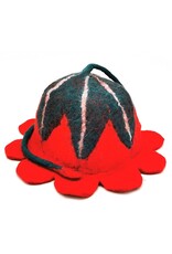 Trukado Miscellaneous - Felt hat Flower Red-green