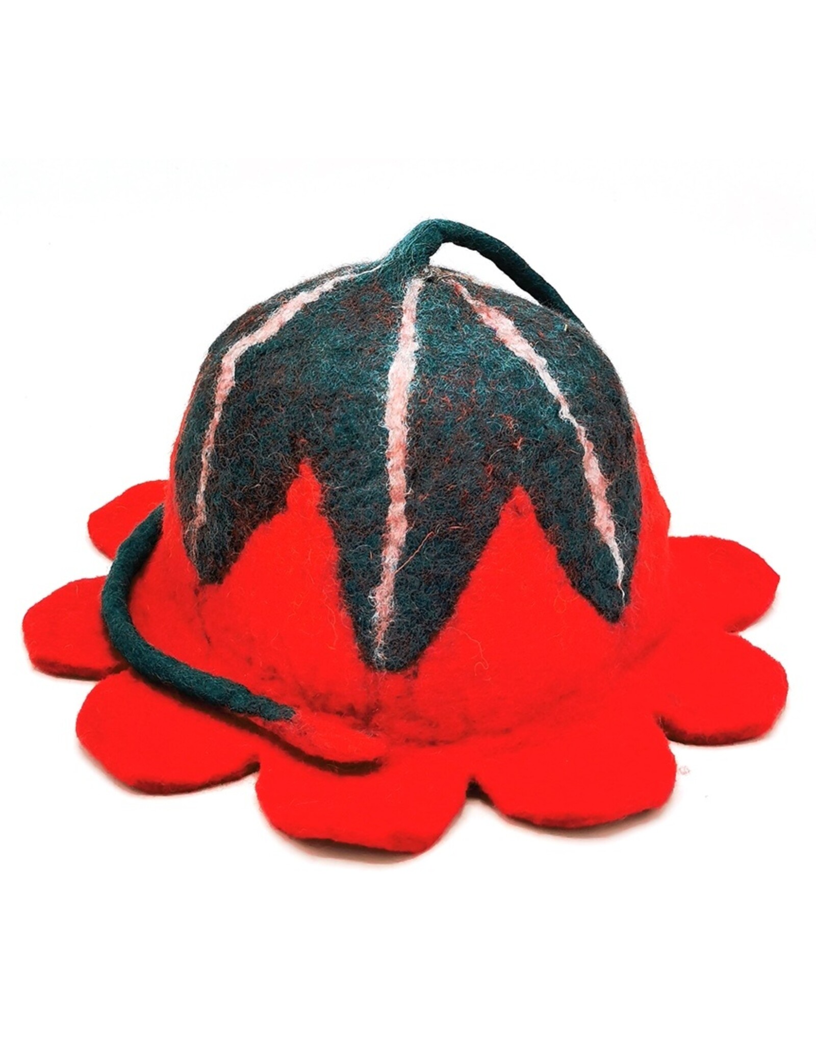 Trukado Miscellaneous - Felt hat Flower Red-green