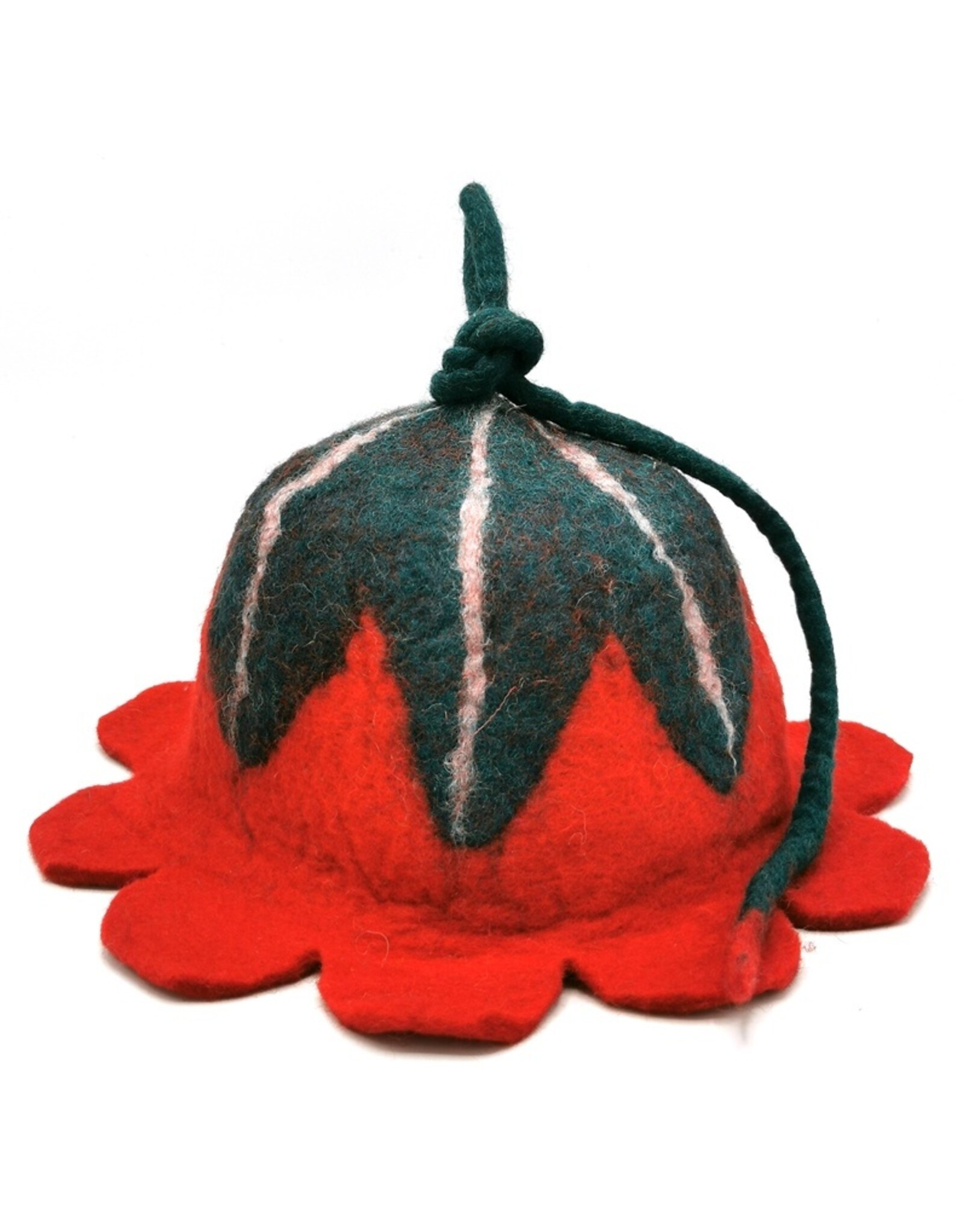 Trukado Miscellaneous - Felt hat Flower Red-green