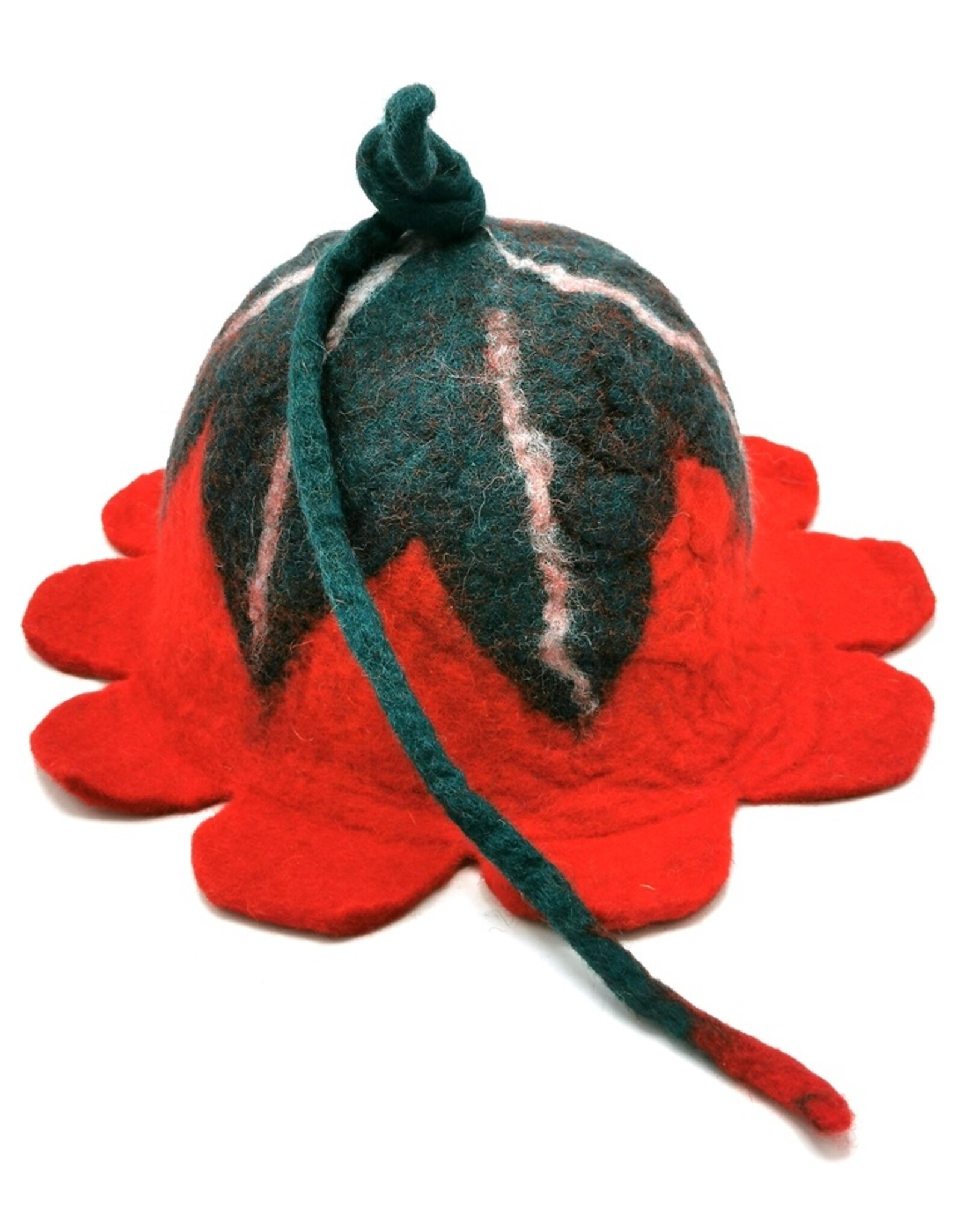 Trukado Miscellaneous - Felt hat Flower Red-green