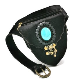 Trukado Cowhide Waist bag with Turquoise Stone and hook