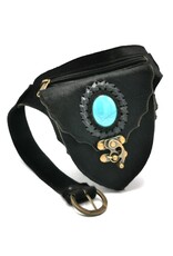 Trukado Leather Festival bags, waist bags and belt bags - Cowhide Waist bag with Turquoise Stone and hook