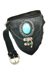 Trukado Leather Festival bags, waist bags and belt bags - Cowhide Waist bag with Turquoise Stone and hook