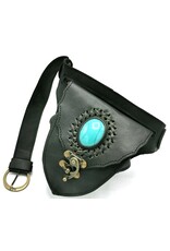 Trukado Leather Festival bags, waist bags and belt bags - Leather Waist bag Ibiza with Turquoise Stone and hook