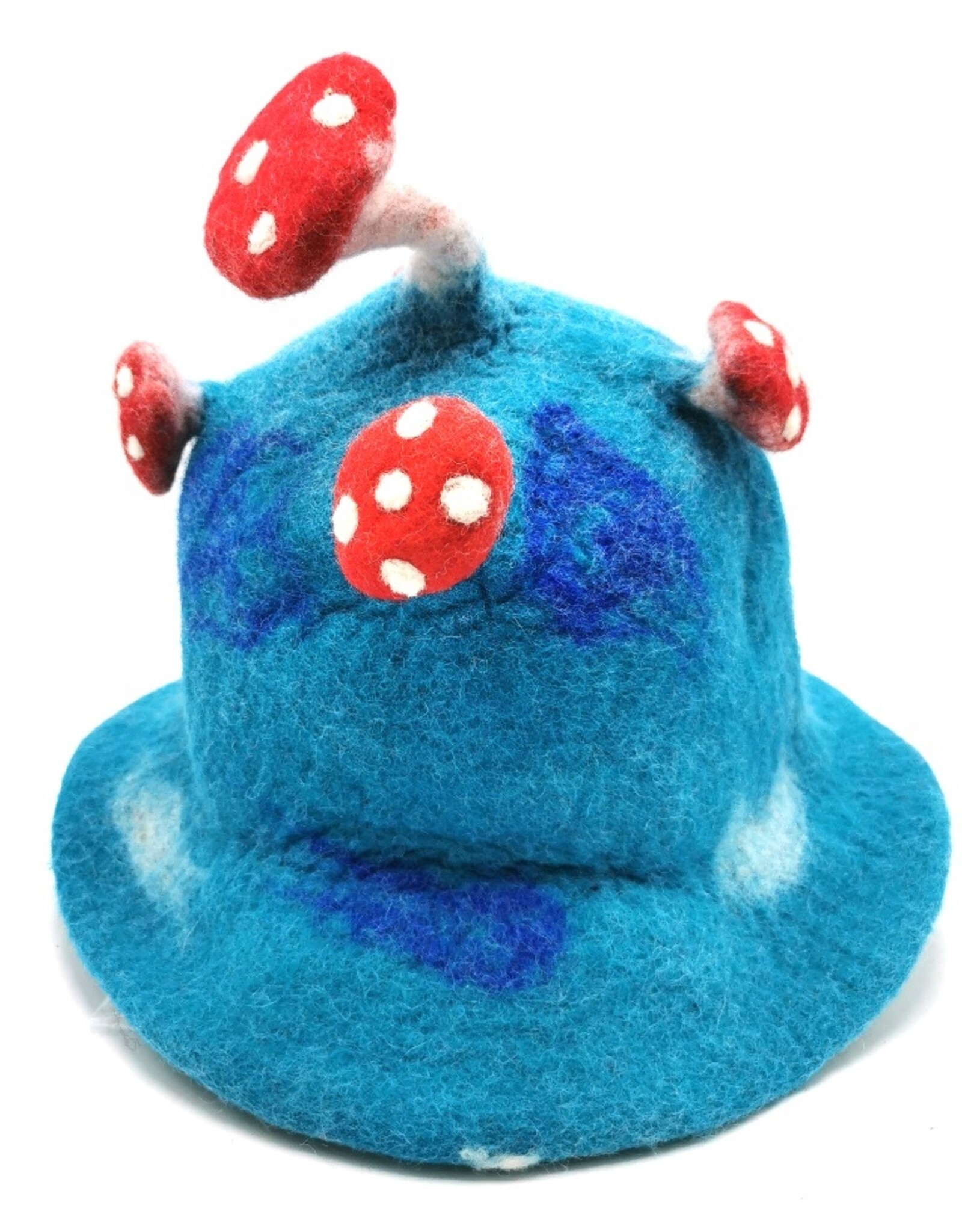 Trukado Miscellaneous - Felt hat "Mushroom Fly Swamp" turquoise-red