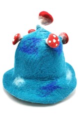 Trukado Miscellaneous - Felt hat "Mushroom Fly Swamp" turquoise-red