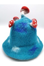 Trukado Miscellaneous - Felt hat "Mushroom Fly Swamp" turquoise-red