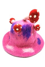 Trukado Miscellaneous - Vilten hoed "Paddenstoel Vliegenzwam" roze-rood