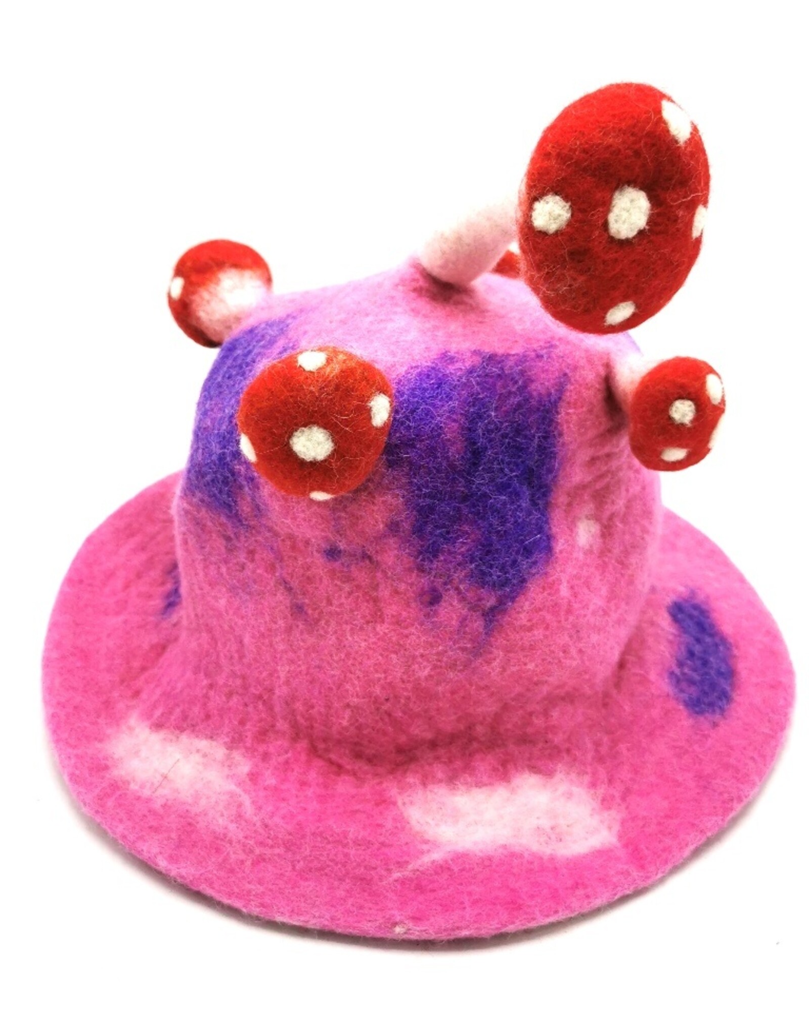 Trukado Miscellaneous - Vilten hoed "Paddenstoel Vliegenzwam" roze-rood