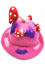 Trukado Miscellaneous - Felt hat "Mushroom Fly Swamp" pink-red