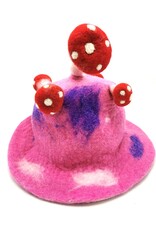 Trukado Miscellaneous - Felt hat "Mushroom Fly Swamp" pink-red