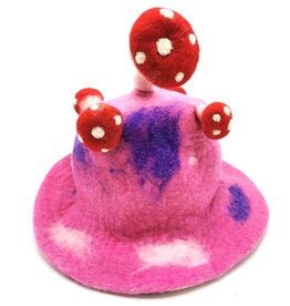 Trukado Felt hat "Mushroom Fly Swamp" pink-red