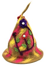 Trukado Miscellaneous - Felt pointed hat Flowers Fantasy Brown-yellow