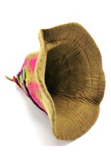 Trukado Miscellaneous - Felt pointed hat Flowers Fantasy Brown-yellow