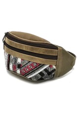 Trukado Leren Festivaltasjes, heuptassen en riemtassen - Leren heuptas met gobelin grijs