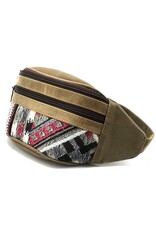 Trukado Leren Festivaltasjes, heuptassen en riemtassen - Leren heuptas met gobelin grijs