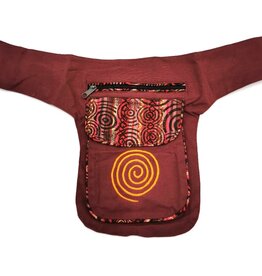 Trukado Waistbag Colourful Cotton  with Embroidery red