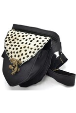 Trukado Leather Festival bags, waist bags and belt bags - Cowhide waist bag with Animal Print and Hook Ibiza black