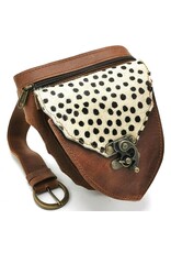 Trukado Leather Festival bags, waist bags and belt bags - Cowhide waist bag with Animal print and hook cognac