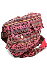 Trukado Fashion bags - Hobo bag Woven Fabric with Ethnic Pattern Fuchsia