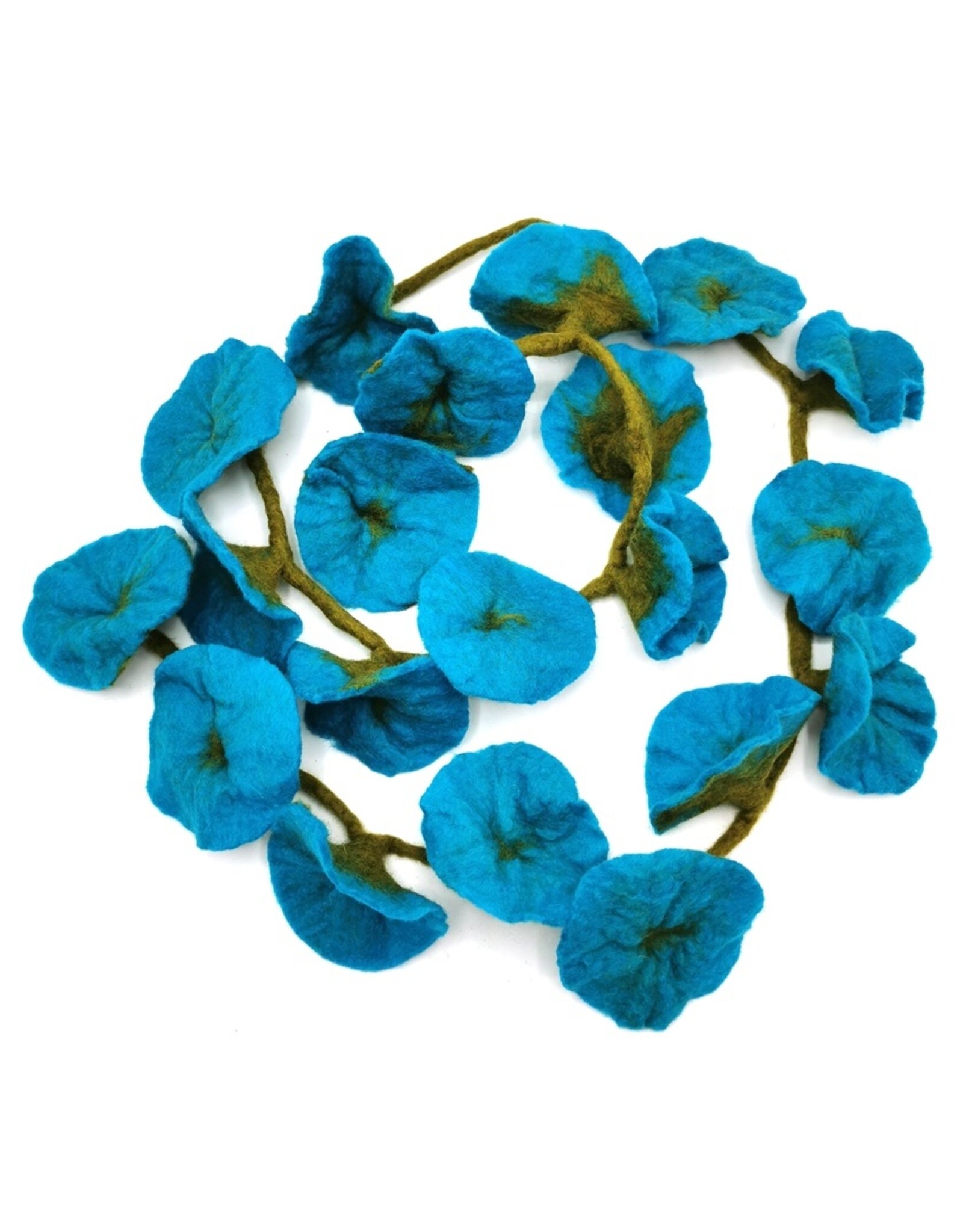 Trukado Miscellaneous - Vilten Bloemen Slinger Turquoise handgemaakt, 180cm