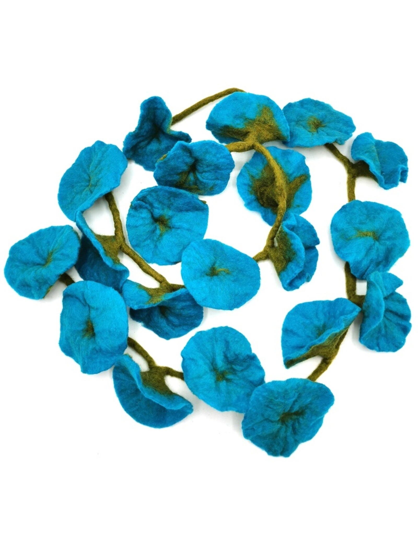 Trukado Miscellaneous - Vilten Bloemen Slinger Turquoise handgemaakt, 180cm