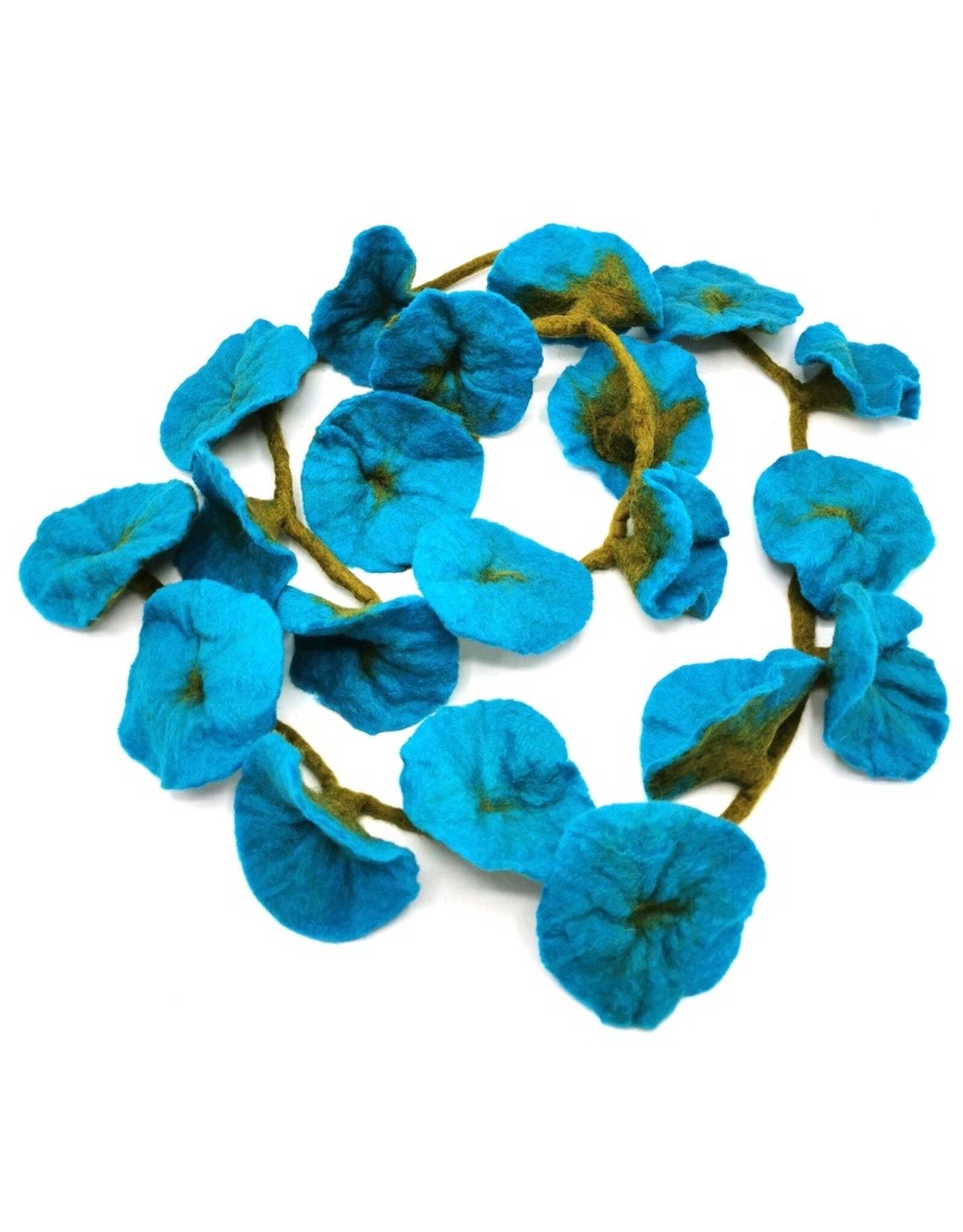 Trukado Miscellaneous - Vilten Bloemen Slinger Turquoise handgemaakt, 180cm