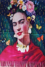 Trukado Miscellaneous - Frida Kahlo with Red Shawl, Butterflies and Flowers Wrap