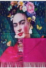 Trukado Miscellaneous - Frida Kahlo with Red Shawl, Butterflies and Flowers Wrap