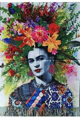 Trukado Miscellaneous - Frida Kahlo with Blue Eyeshadow Shawl