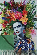 Trukado Miscellaneous - Frida Kahlo with Blue Eyeshadow Shawl