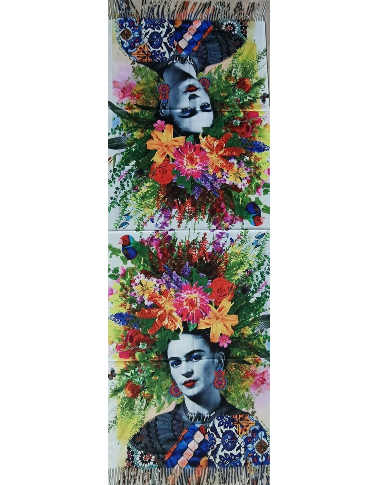 Trukado Miscellaneous - Frida Kahlo with Blue Eyeshadow Shawl