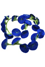 Trukado Miscellaneous - Vilten Bloemen Slinger Blauw handgemaakt 180cm