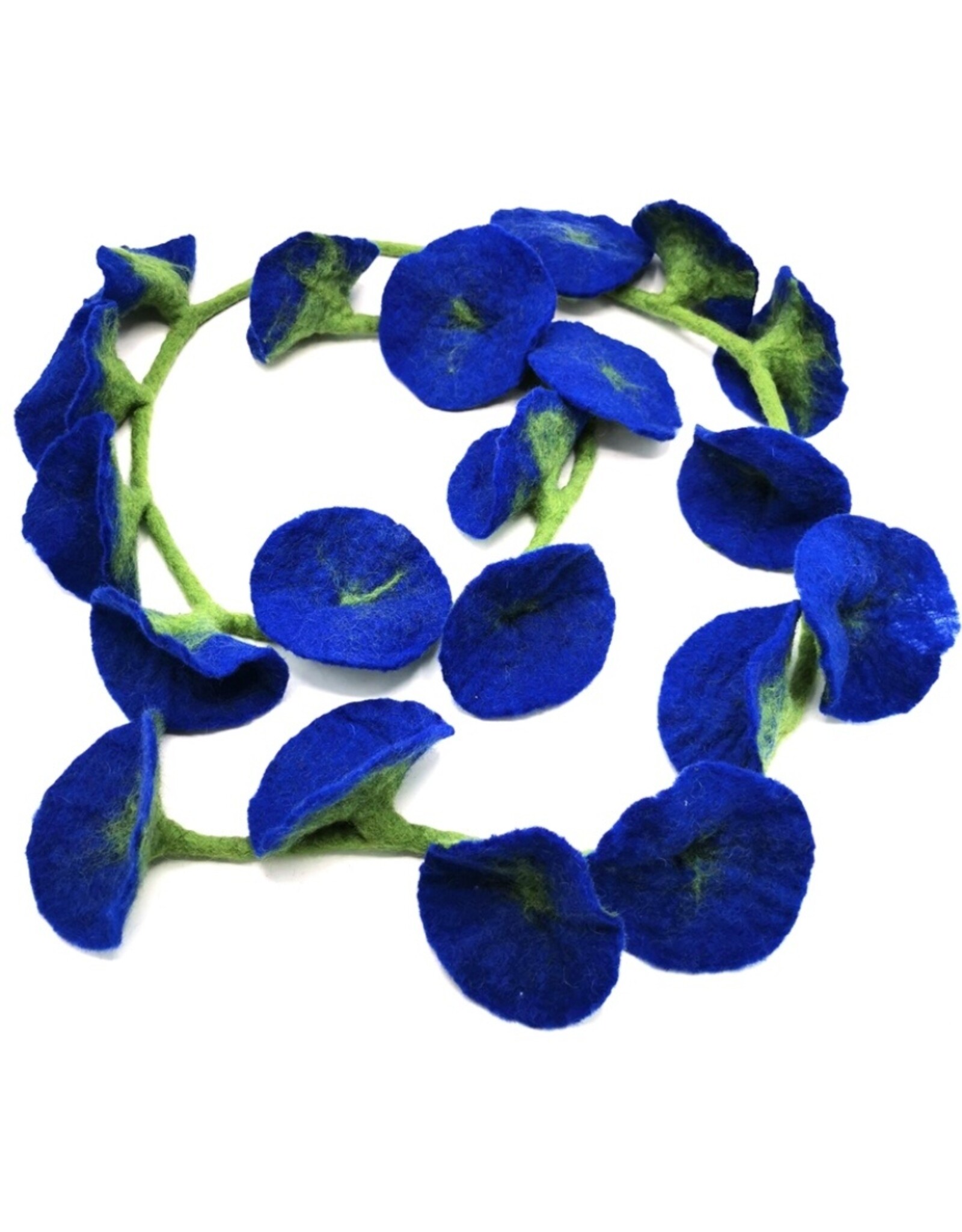 Trukado Miscellaneous - Vilten Bloemen Slinger Blauw handgemaakt 180cm