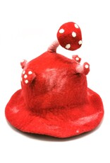 Trukado Miscellaneous - Vilten hoed "Paddenstoel Vliegenzwam" rood